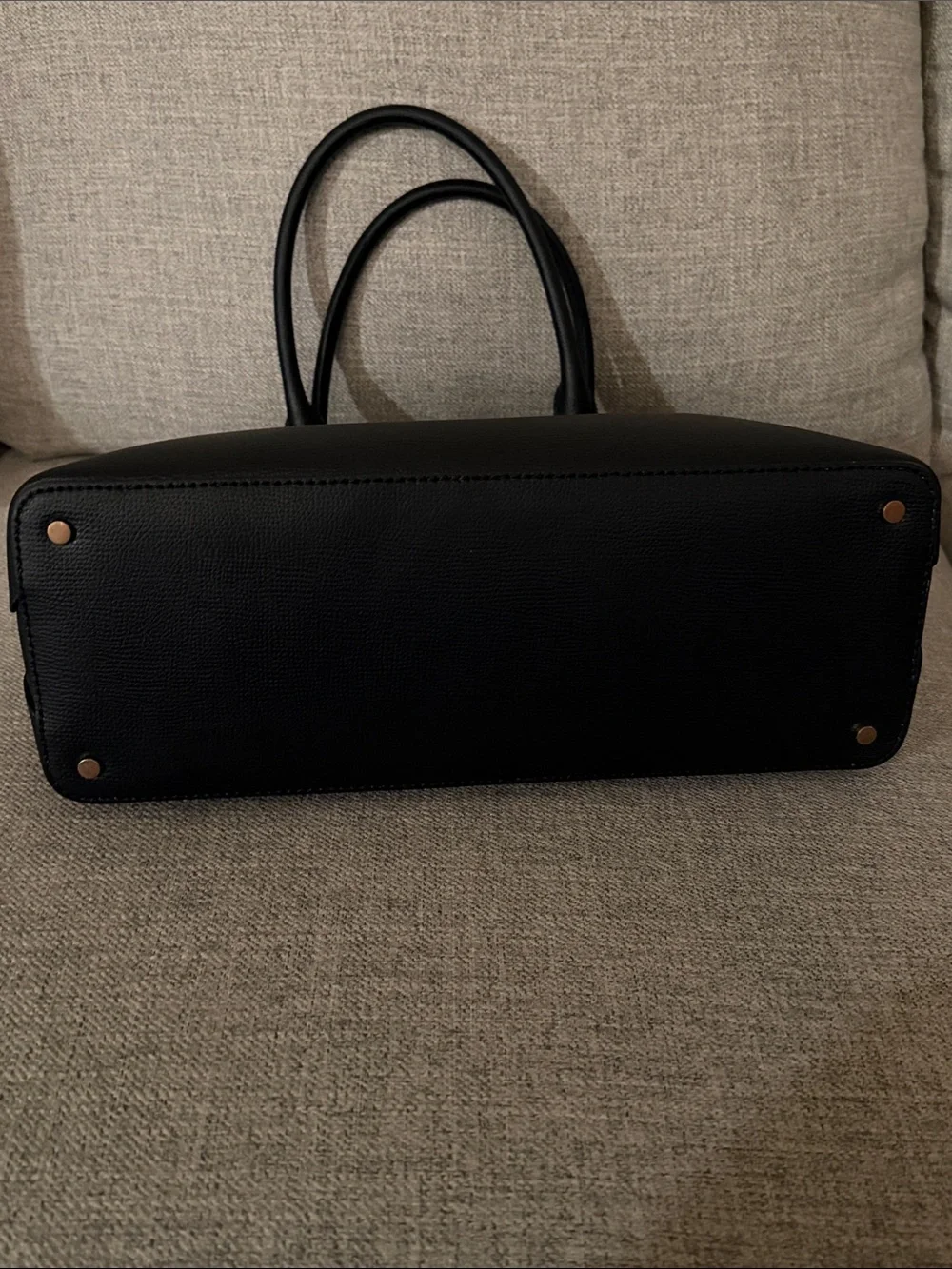 kate spade Darcy small black leather satchel with gold logo